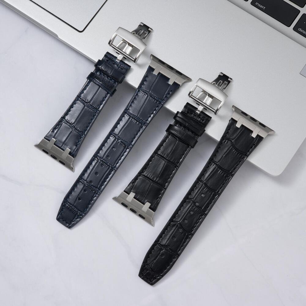 AP Bamboo-Patterned Leather Strap