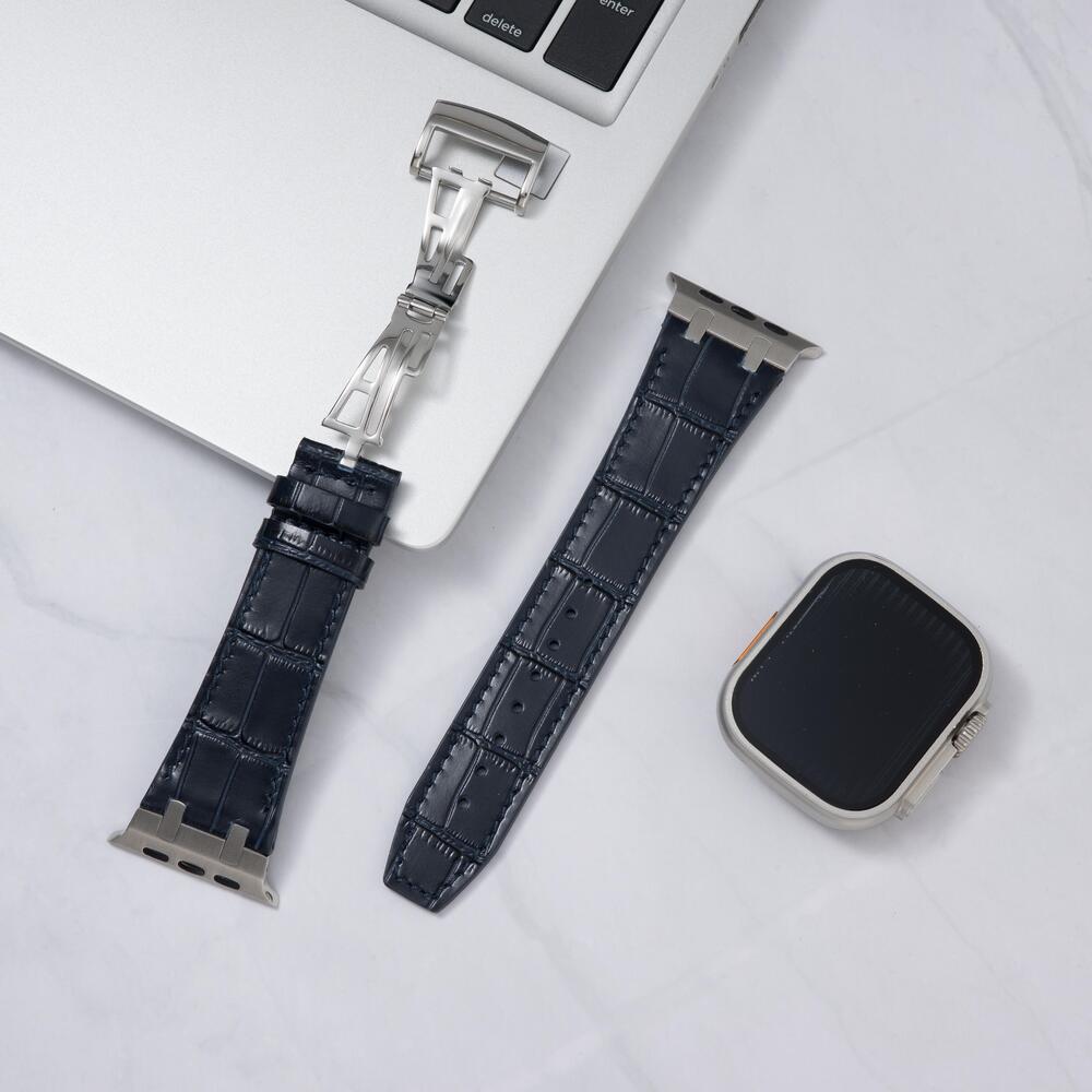 AP Bamboo-Patterned Leather Strap