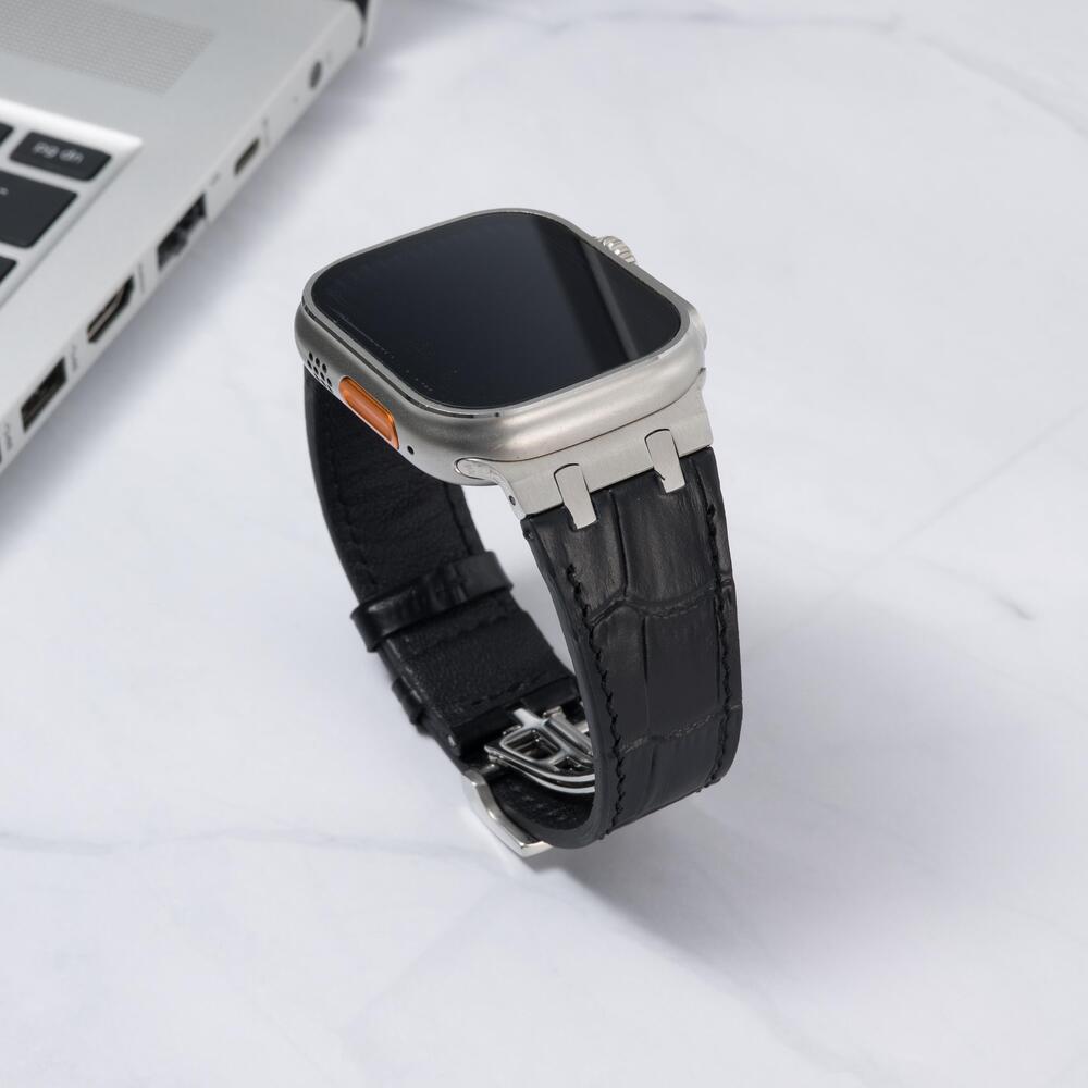 AP Bamboo-Patterned Leather Strap