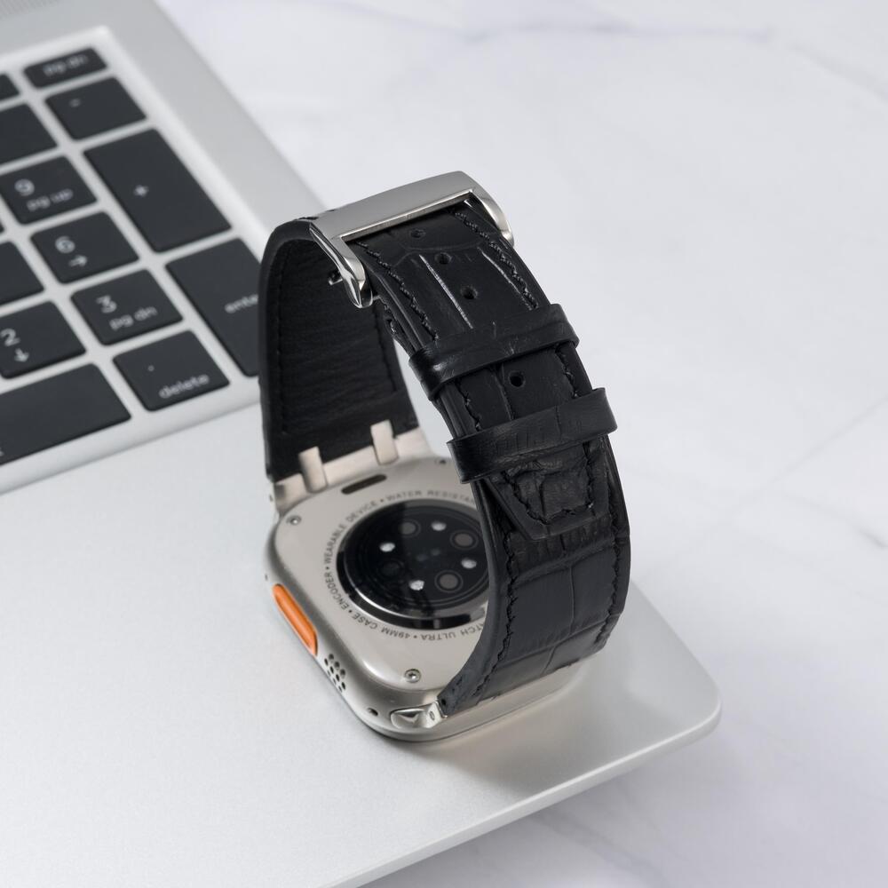 AP Bamboo-Patterned Leather Strap