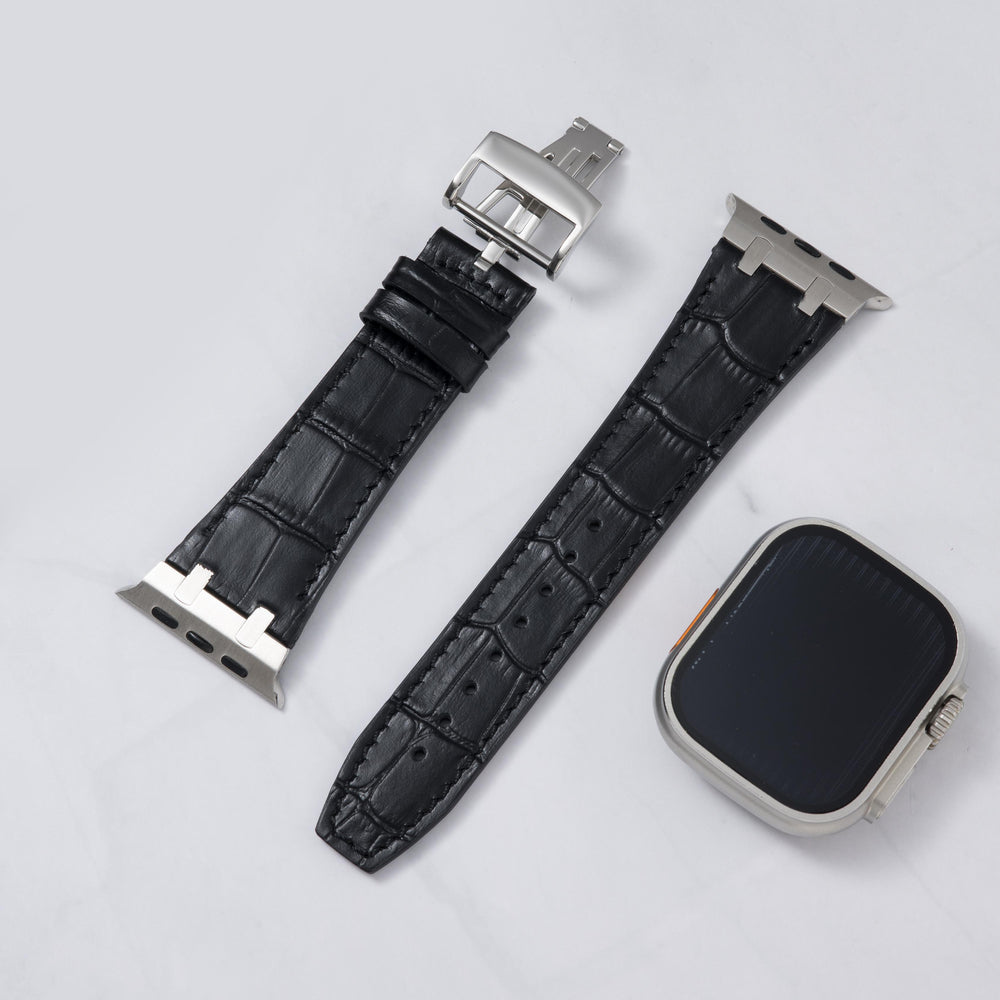AP Bamboo-Patterned Leather Strap