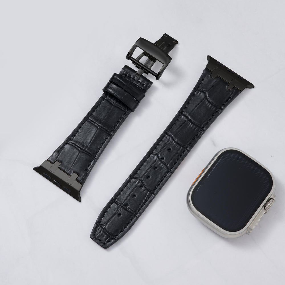 AP Bamboo-Patterned Leather Strap
