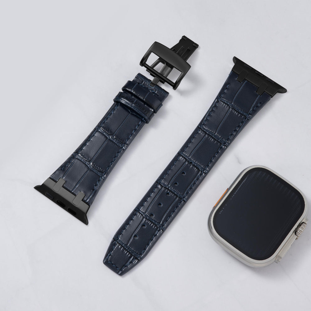AP Bamboo-Patterned Leather Strap